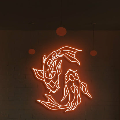 Koi Fish Neon Art Serenity And Grace For Tranquil Spaces - Shineneon