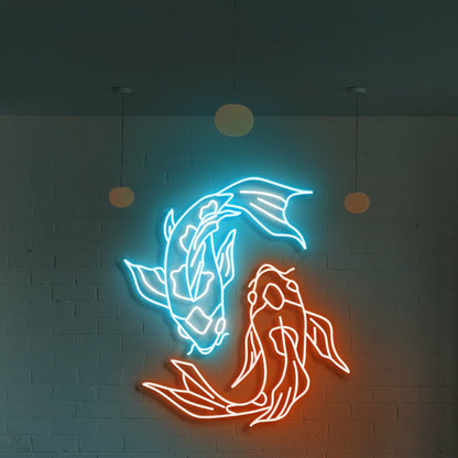 Koi Fish Neon Art Serenity And Grace For Tranquil Spaces - Shineneon
