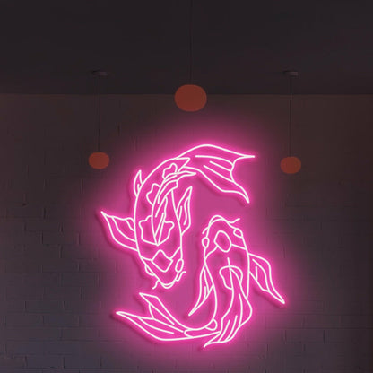 Koi Fish Neon Art Serenity And Grace For Tranquil Spaces - Shineneon