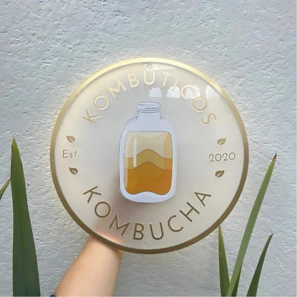 Kombuticos Acrylic Business Logo Sign - Shineneon