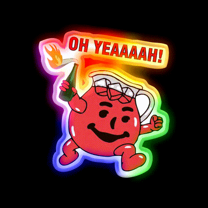 Kool Aid Man With Molotov Cocktail Bar Decor Led Neon Sign Rgb Color - LED neon sign close-up detail