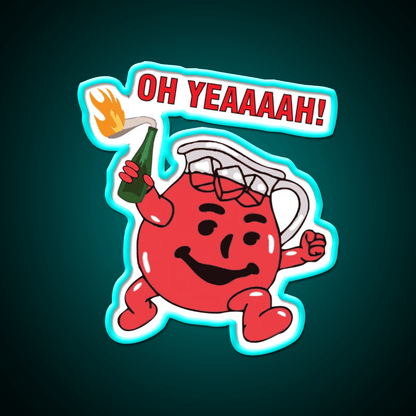 Kool Aid Man With Molotov Cocktail Bar Decor Led Neon Sign Rgb Color - Shineneon