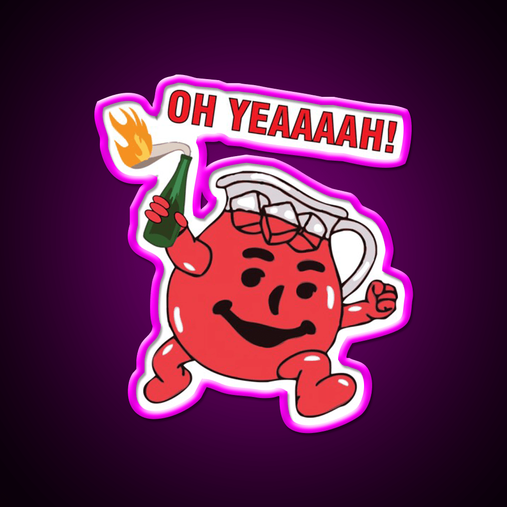 Kool Aid Man With Molotov Cocktail Bar Decor Led Neon Sign Rgb Color - Shineneon