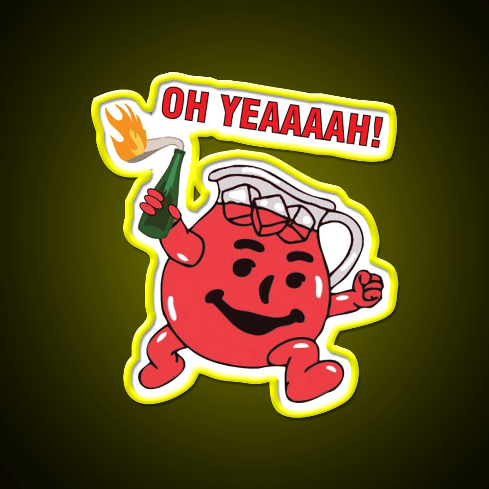 Kool Aid Man With Molotov Cocktail Bar Decor Led Neon Sign Rgb Color - Shineneon