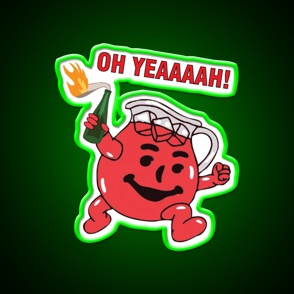 Kool Aid Man With Molotov Cocktail Bar Decor Led Neon Sign Rgb Color - Shineneon
