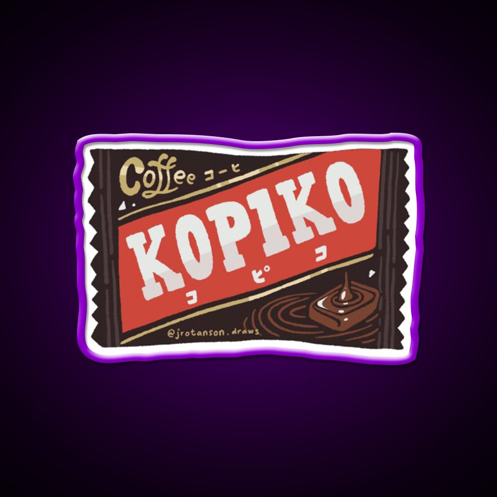 Kopiko Legendary Indonesian Coffee Candy Snack Food Led Neon Sign Rgb Color - Shineneon