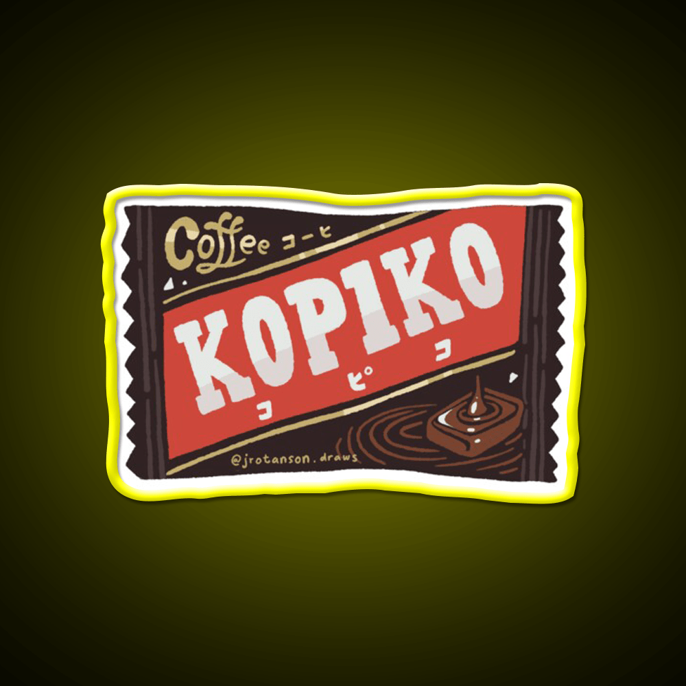 Kopiko Legendary Indonesian Coffee Candy Snack Food Led Neon Sign Rgb Color - Shineneon