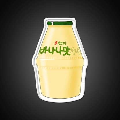 Korean Banana Milk Snack Food Led Neon Sign For Snack Room Rgb Color - Shineneon