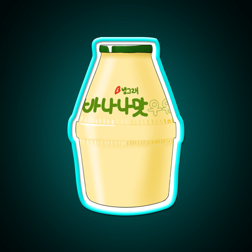 Korean Banana Milk Snack Food Led Neon Sign For Snack Room Rgb Color - Shineneon