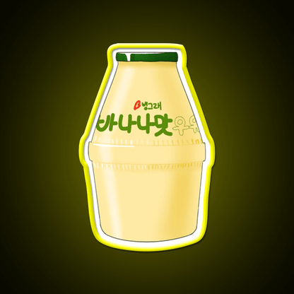 Korean Banana Milk Snack Food Led Neon Sign For Snack Room Rgb Color - Shineneon