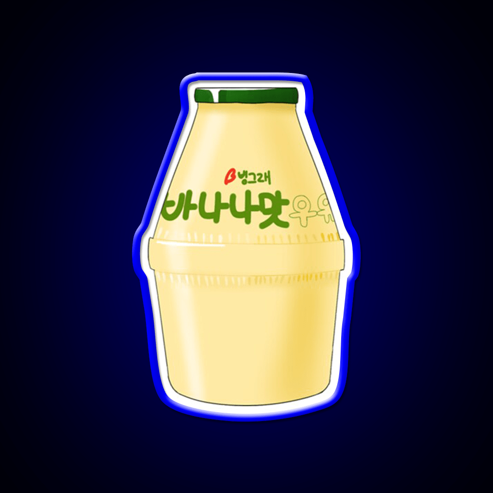 Korean Banana Milk Snack Food Led Neon Sign For Snack Room Rgb Color - Shineneon