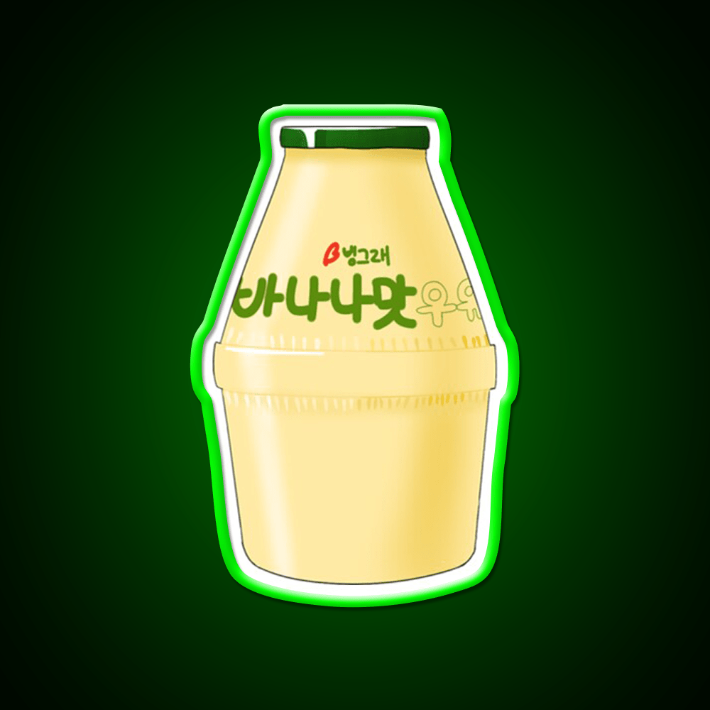 Korean Banana Milk Snack Food Led Neon Sign For Snack Room Rgb Color - Shineneon