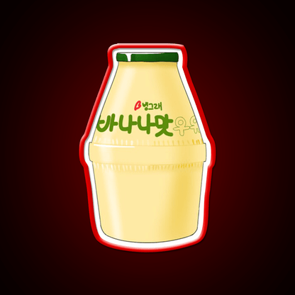 Korean Banana Milk Snack Food Led Neon Sign For Snack Room Rgb Color - Shineneon