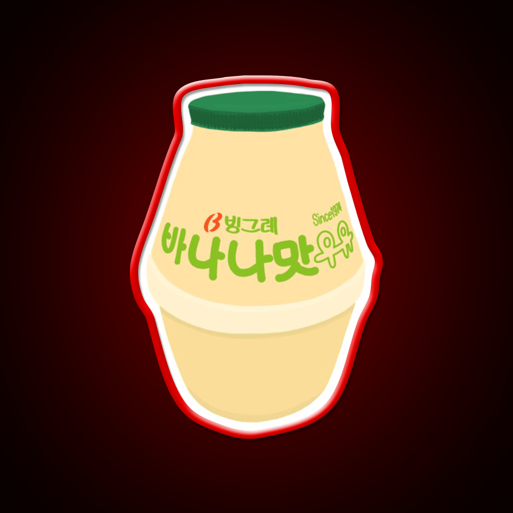 Korean Banana Milk Snack Food Led Neon Sign Rgb Color - Shineneon