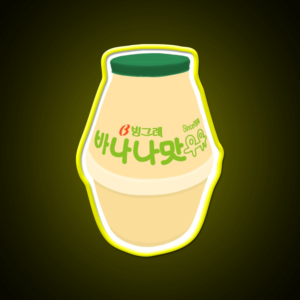 Korean Banana Milk Snack Food Led Neon Sign Rgb Color - Shineneon