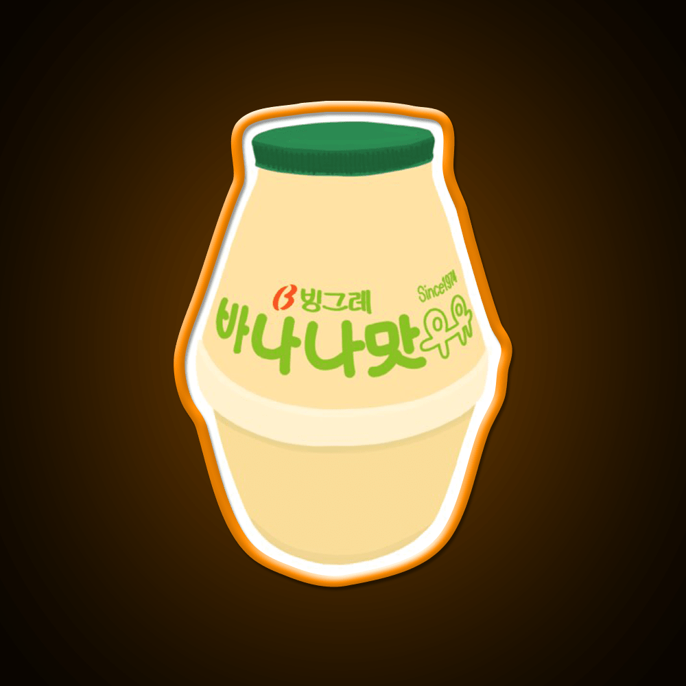 Korean Banana Milk Snack Food Led Neon Sign Rgb Color - Shineneon