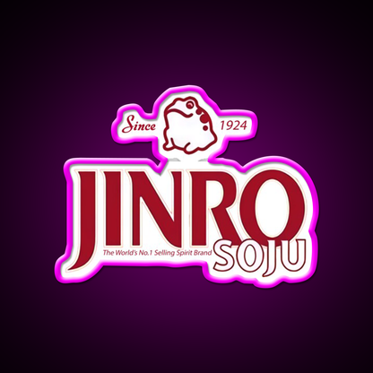 Korean Famous Beverage Jinro Soju Logo Beer Bar Decor Led Neon Sign Rgb Color - Neon sign mounted on wall in room