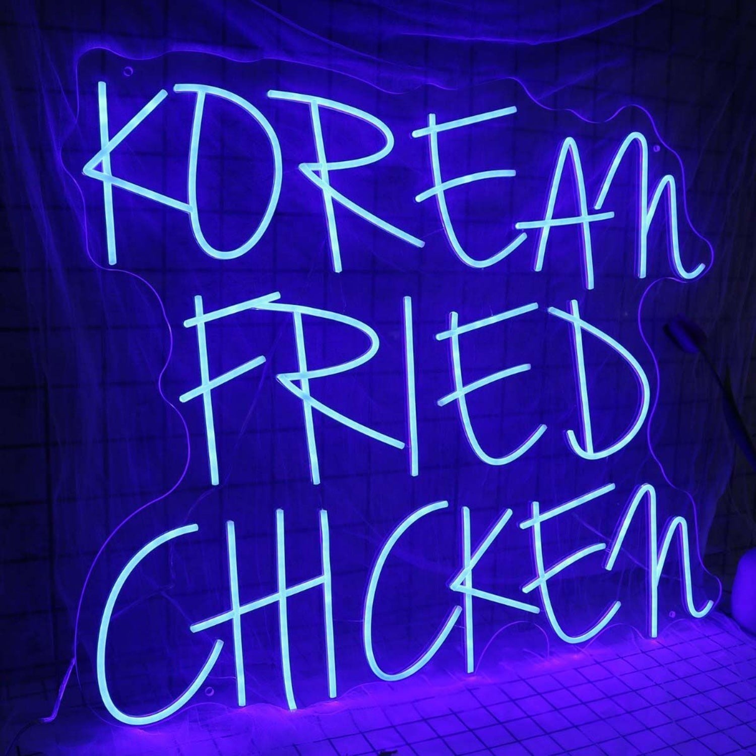 Korean Fried Chicken Blue Led Neon Sign | Shineneon