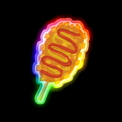 Korean Hot Dog Snack Food Led Neon Sign Rgb Color - LED neon sign close-up detail