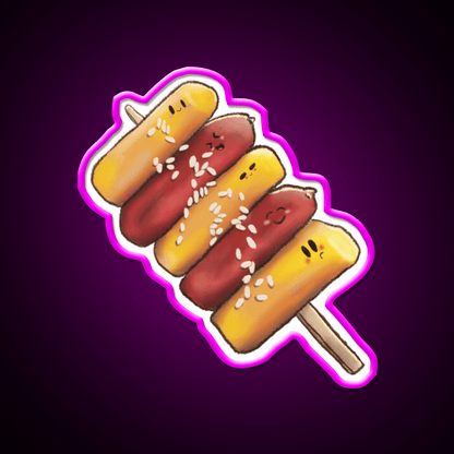Korean So Tteok So Tteok Sausage Rice Cake Snack Food Led Neon Sign Rgb Color - Shineneon