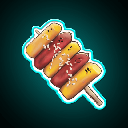 Korean So Tteok So Tteok Sausage Rice Cake Snack Food Led Neon Sign Rgb Color - Shineneon