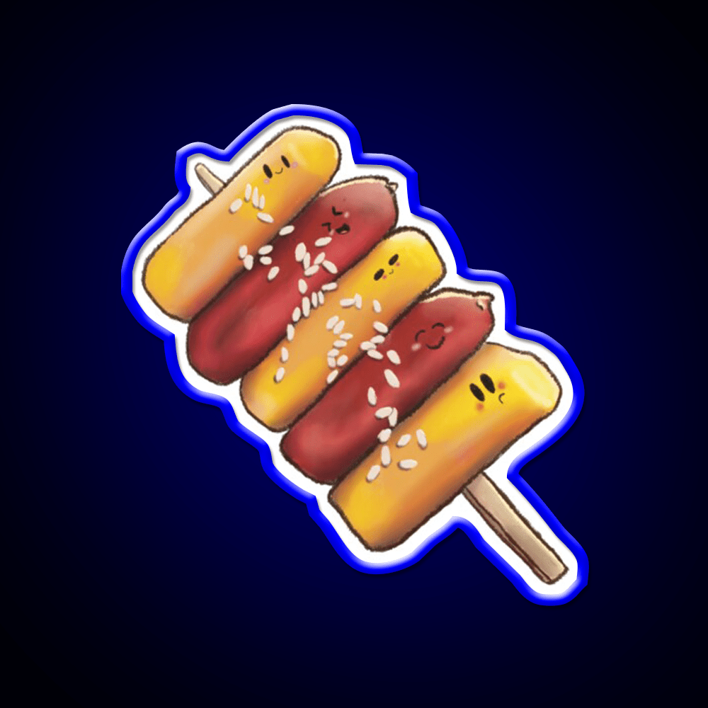 Korean So Tteok So Tteok Sausage Rice Cake Snack Food Led Neon Sign Rgb Color - Shineneon