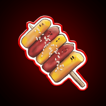 Korean So Tteok So Tteok Sausage Rice Cake Snack Food Led Neon Sign Rgb Color - Shineneon