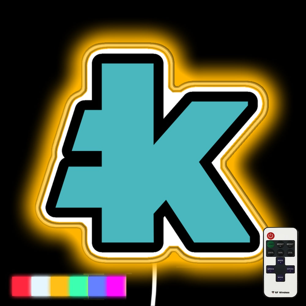 Kryll Io Neon Gift Teal Logo Led Neon Sign