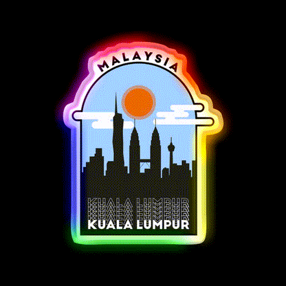 Kuala Lumpur Malaysia Asian Cultural Led Neon Sign Rgb Color - LED neon sign close-up detail