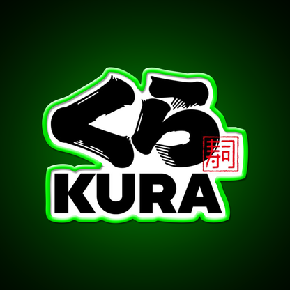 Kura Sushi Logo Fast Food Led Neon Sign For Burger Place Rgb Color