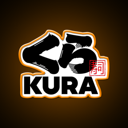 Kura Sushi Logo Fast Food Led Neon Sign For Burger Place Rgb Color