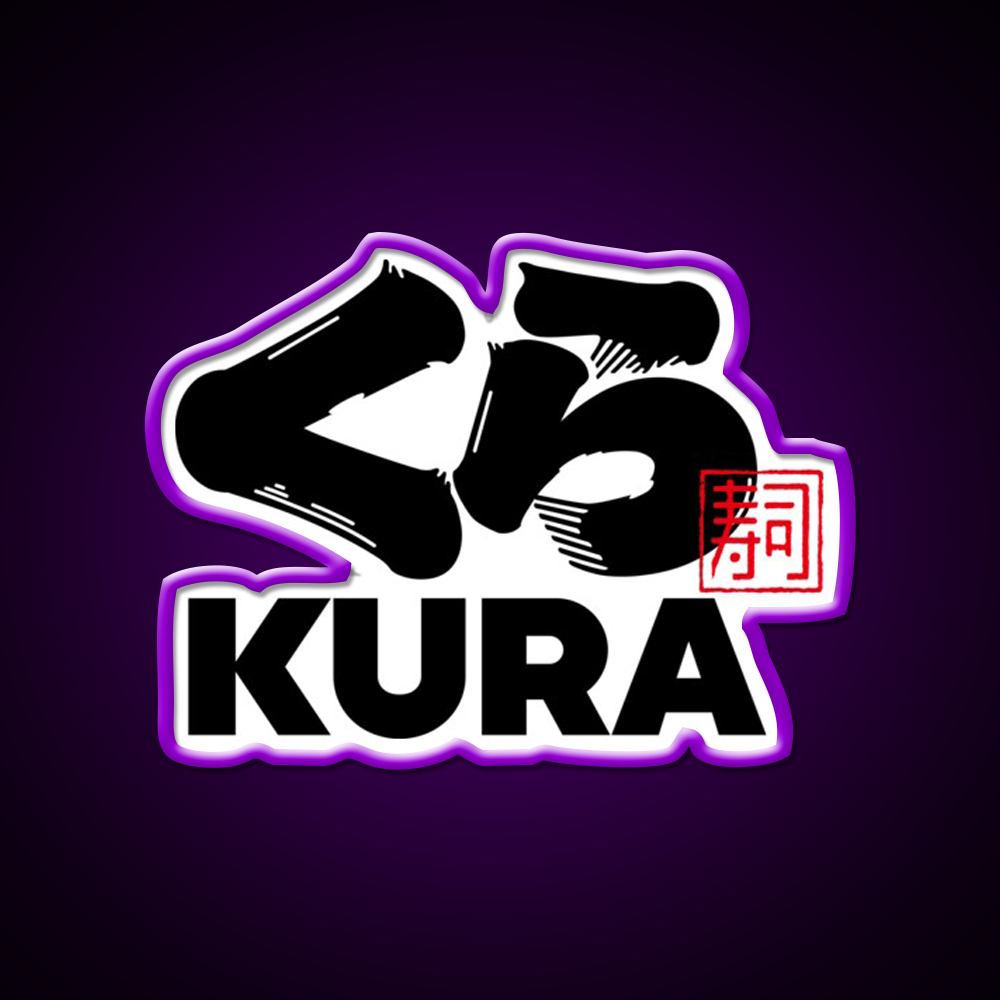 Kura Sushi Logo Fast Food Led Neon Sign For Burger Place Rgb Color