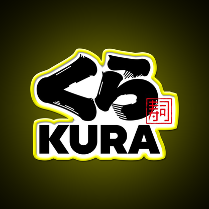 Kura Sushi Logo Fast Food Led Neon Sign For Burger Place Rgb Color