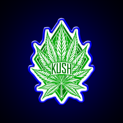 Kush Leaf Hemp Inspired Green Leaf Led Neon Sign Rgb Color - LED neon sign view 5