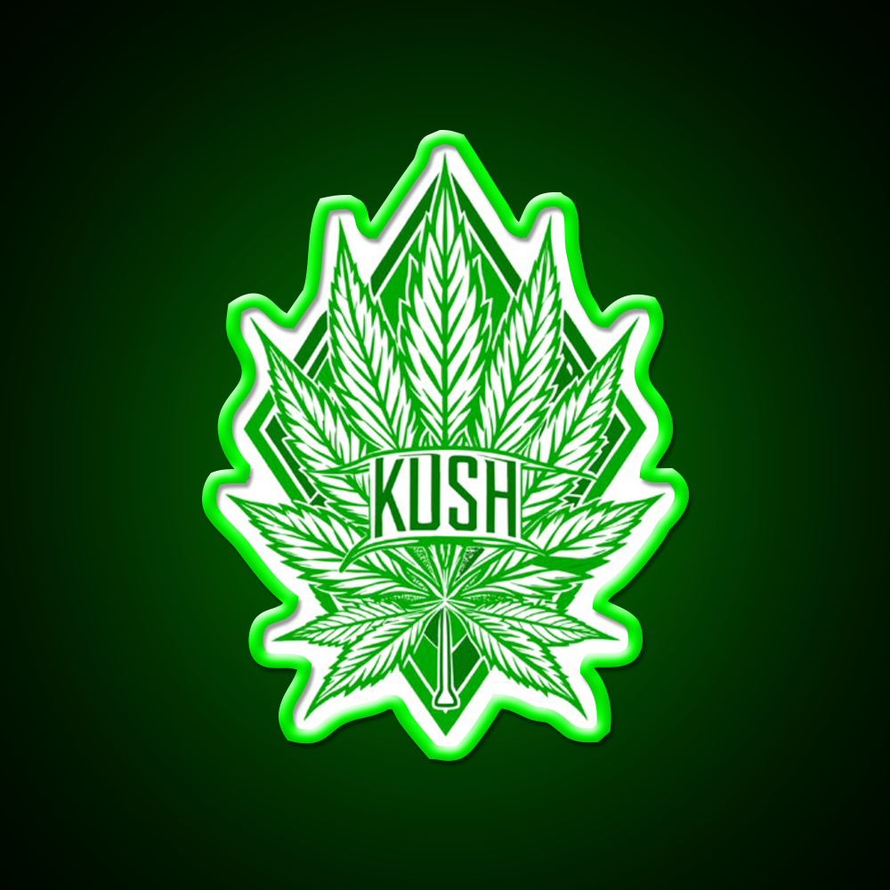 Kush Leaf Hemp Inspired Green Leaf Led Neon Sign Rgb Color - LED neon sign view 8