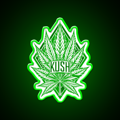 Kush Leaf Hemp Inspired Green Leaf Led Neon Sign Rgb Color - LED neon sign view 8