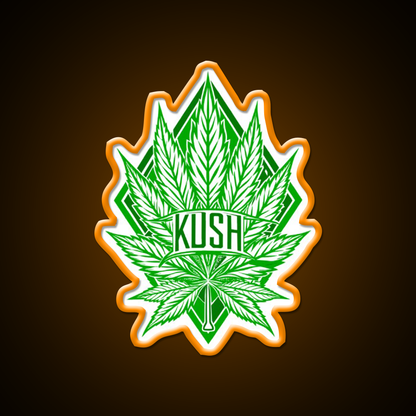 Kush Leaf Hemp Inspired Green Leaf Led Neon Sign Rgb Color - LED neon sign view 6