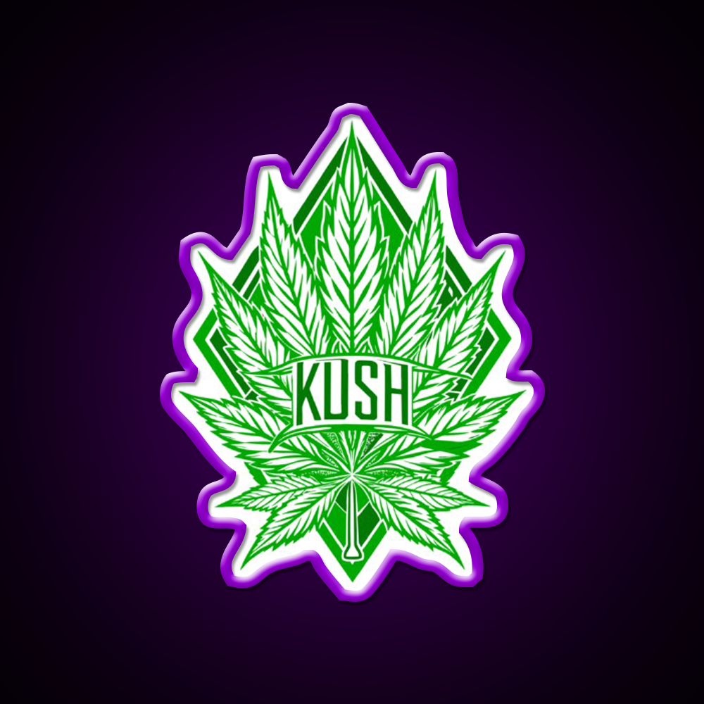 Kush Leaf Hemp Inspired Green Leaf Led Neon Sign Rgb Color - LED neon sign view 9