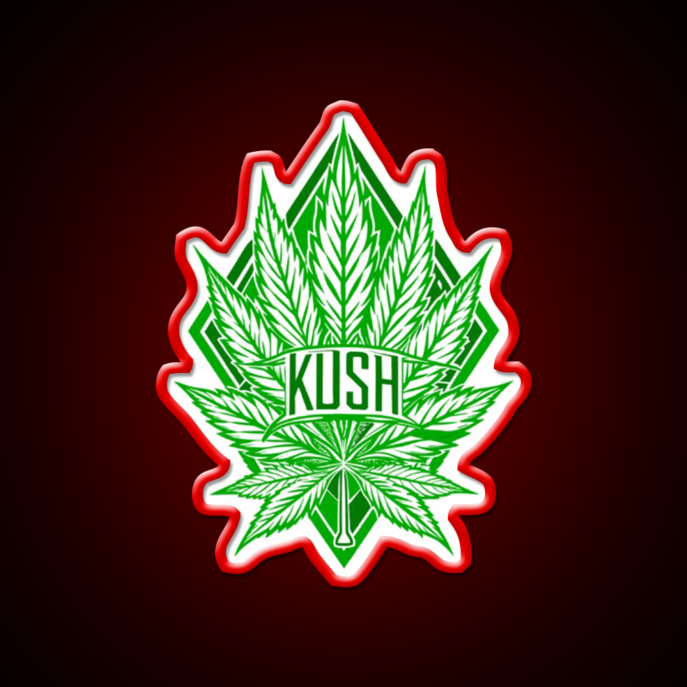 Kush Leaf Hemp Inspired Green Leaf Led Neon Sign Rgb Color - LED neon sign view 10