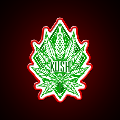 Kush Leaf Hemp Inspired Green Leaf Led Neon Sign Rgb Color - LED neon sign view 10