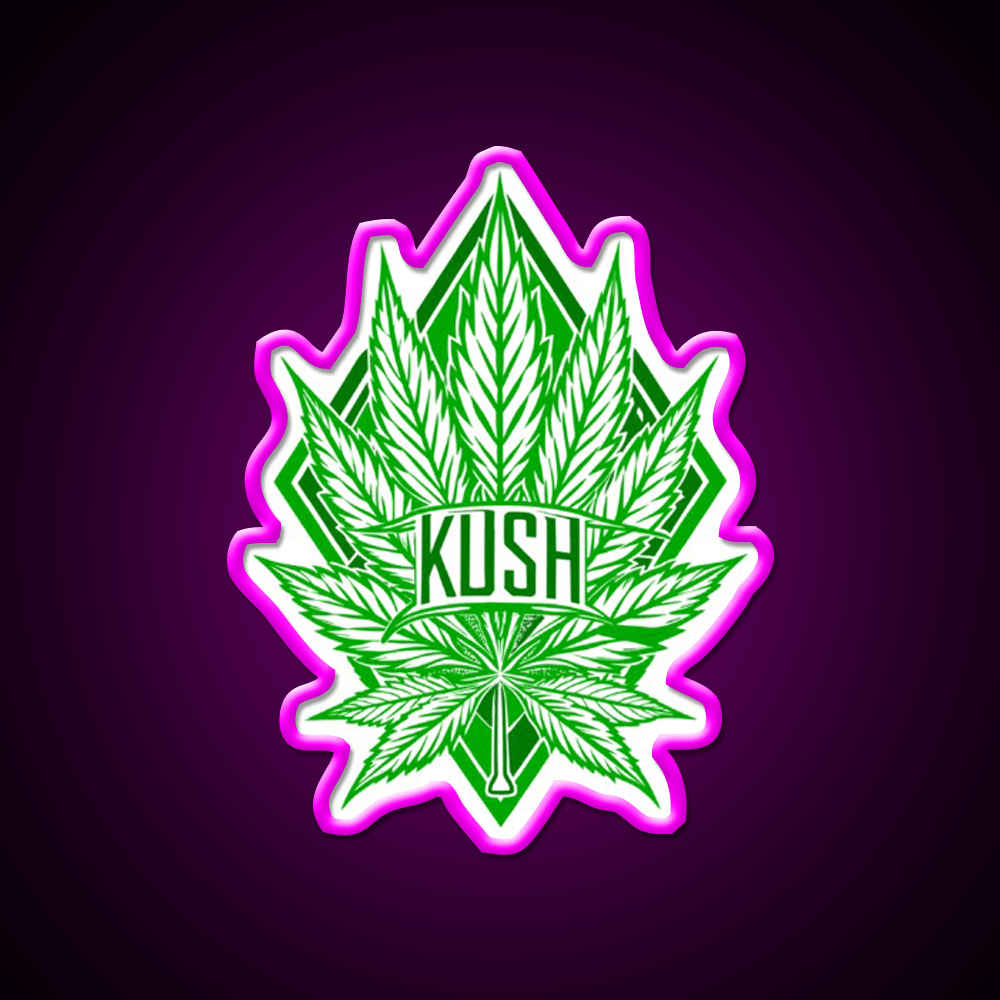 Kush Leaf Hemp Inspired Green Leaf Led Neon Sign Rgb Color - Shineneon