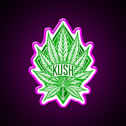 Kush Leaf Hemp Inspired Green Leaf Led Neon Sign Rgb Color - Shineneon