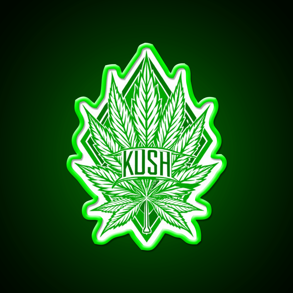 Kush Leaf Hemp Inspired Green Leaf Led Neon Sign Rgb Color - Shineneon
