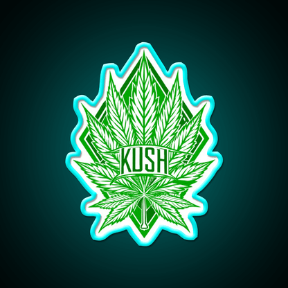 Kush Leaf Hemp Inspired Green Leaf Led Neon Sign Rgb Color - Shineneon