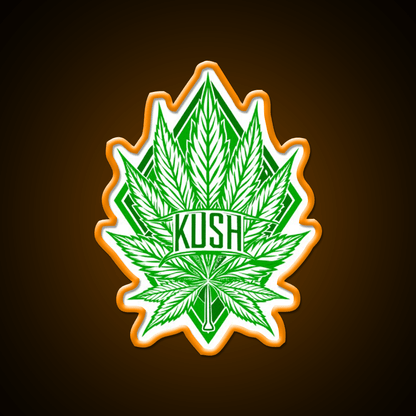 Kush Leaf Hemp Inspired Green Leaf Led Neon Sign Rgb Color - Shineneon