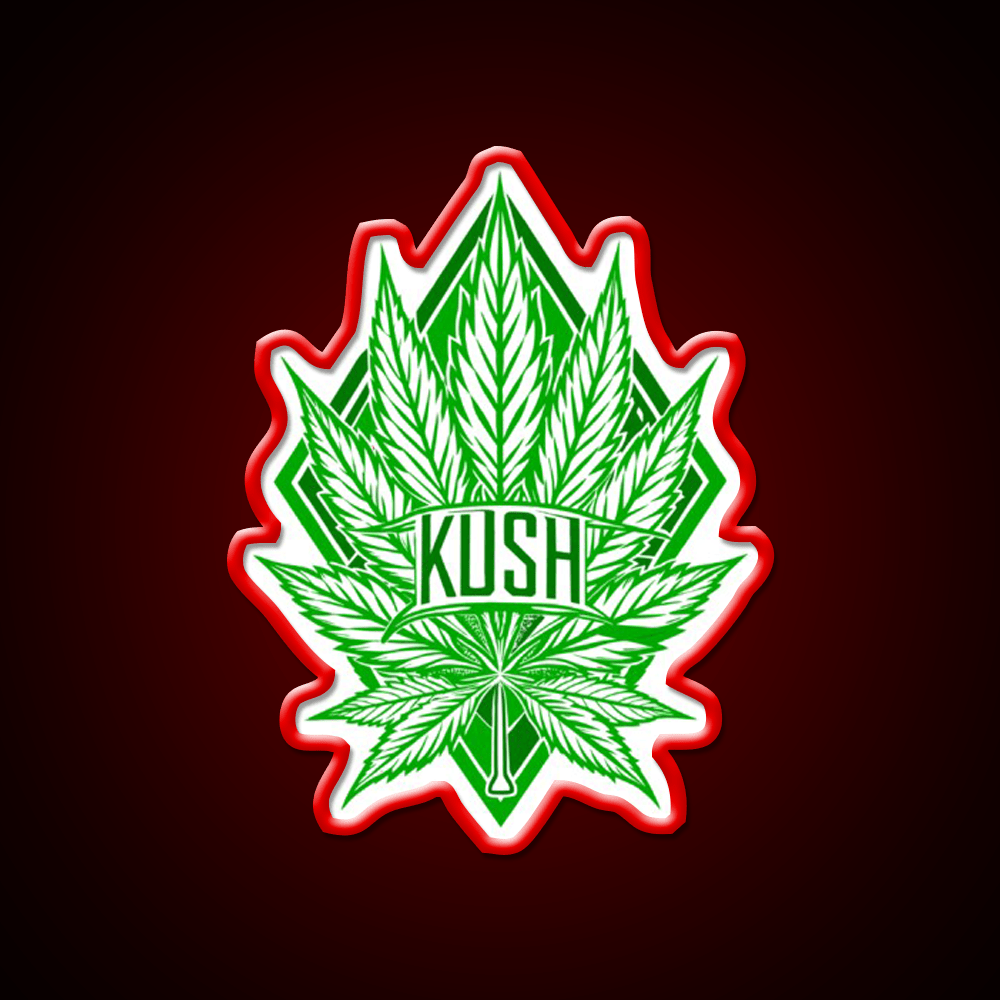 Kush Leaf Hemp Inspired Green Leaf Led Neon Sign Rgb Color - Shineneon