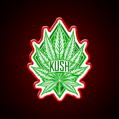 Kush Leaf Hemp Inspired Green Leaf Led Neon Sign Rgb Color - Shineneon