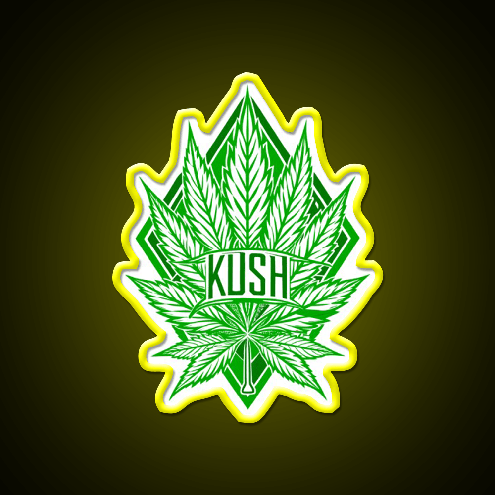Kush Leaf Hemp Inspired Green Leaf Led Neon Sign Rgb Color - Shineneon