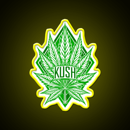 Kush Leaf Hemp Inspired Green Leaf Led Neon Sign Rgb Color - Shineneon