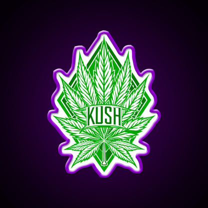 Kush Leaf Hemp Inspired Green Leaf Led Neon Sign Rgb Color - Shineneon